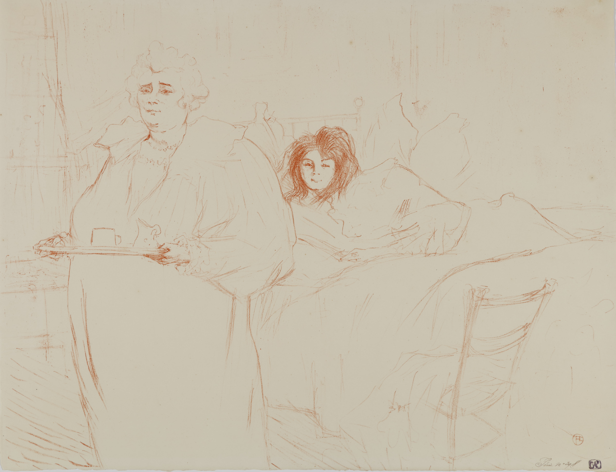 Elles: Woman with a Tray, Breakfast, Madame Baron and Mademoiselle Popo (Femme au plateau, petit déjeuner; Madame Baron et Mademoiselle Popo)