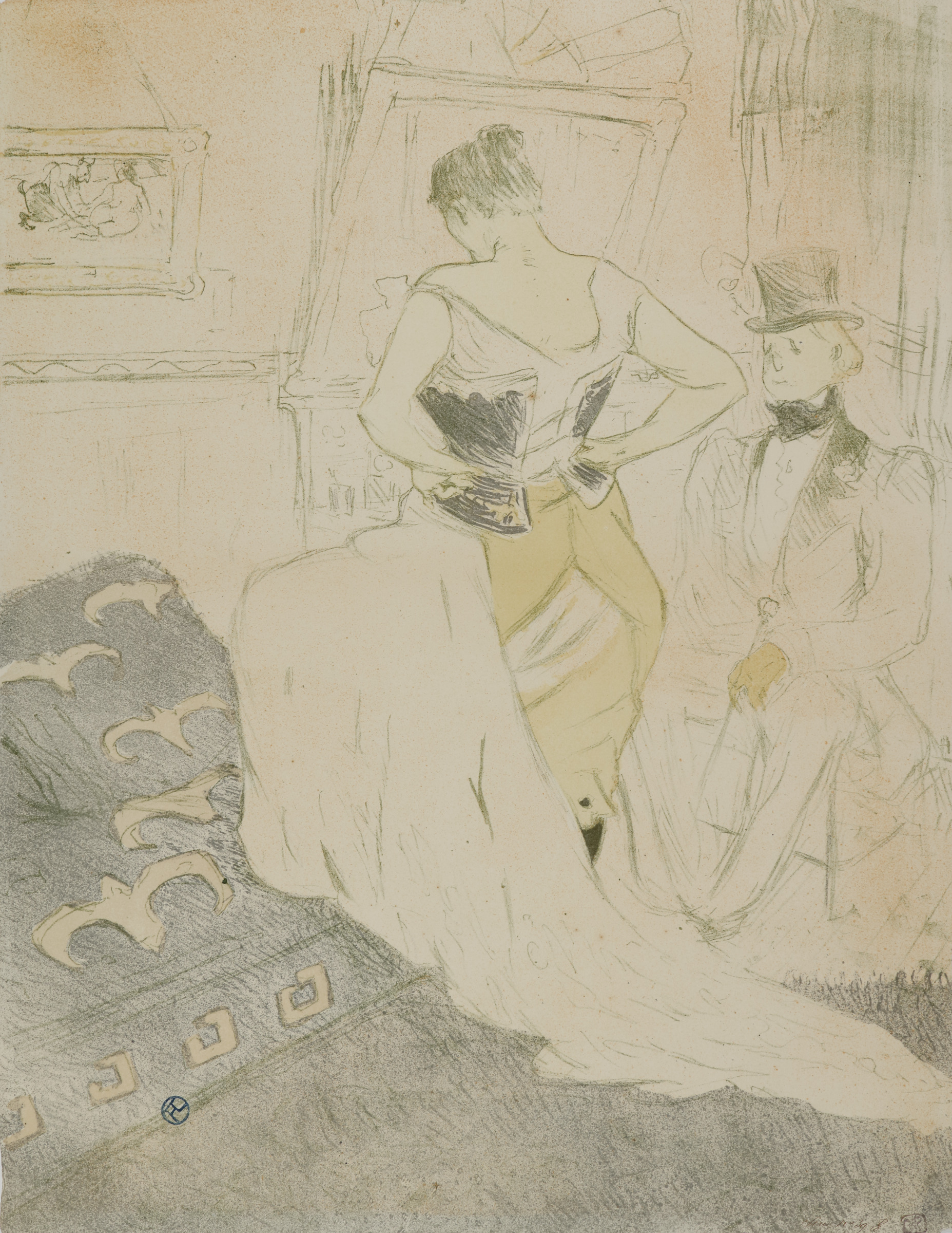 Elles: Woman Fastening a Corset, Passing Conquest (Femme en corset; Conquête de passage)