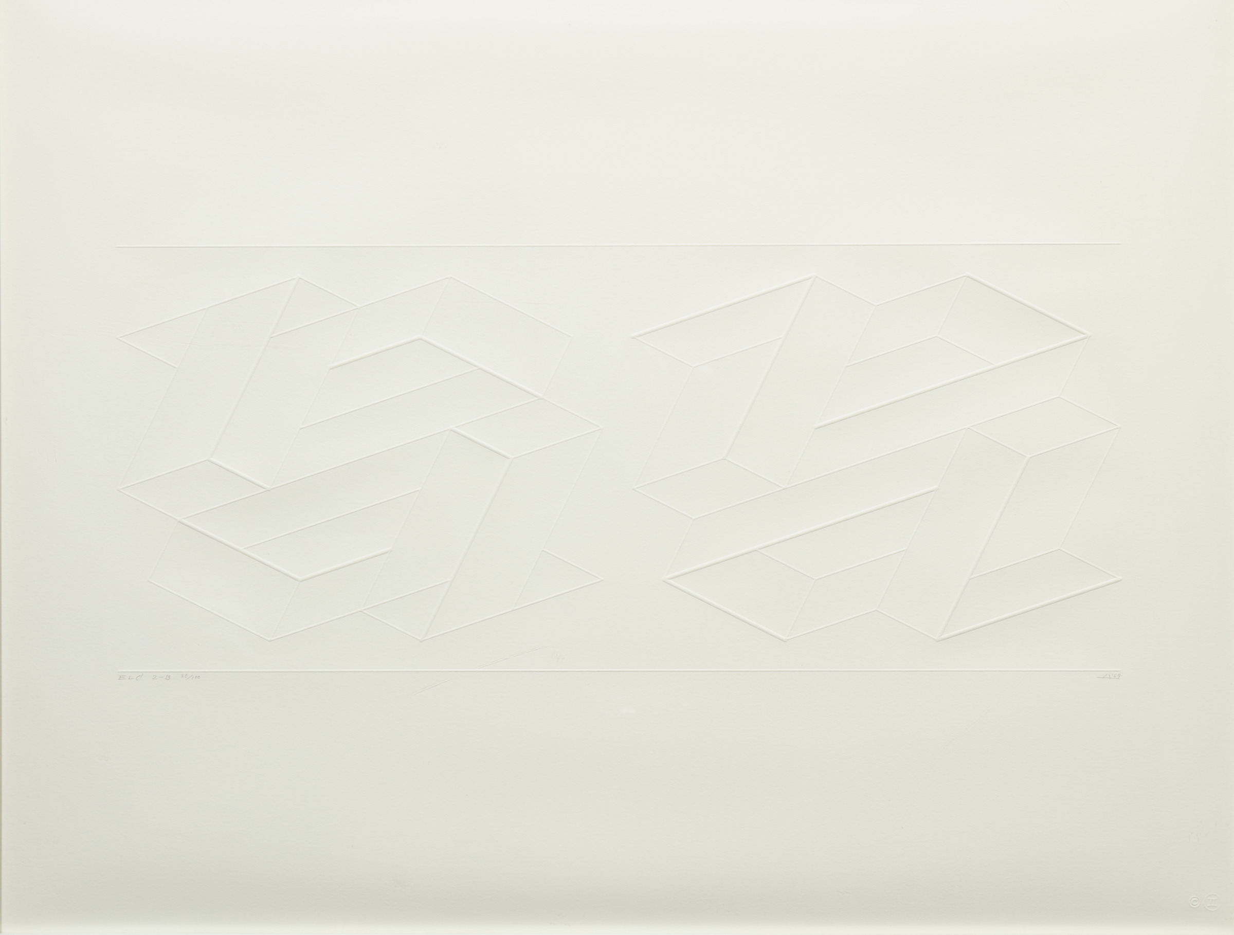 Embossed Linear Construction 2-B
