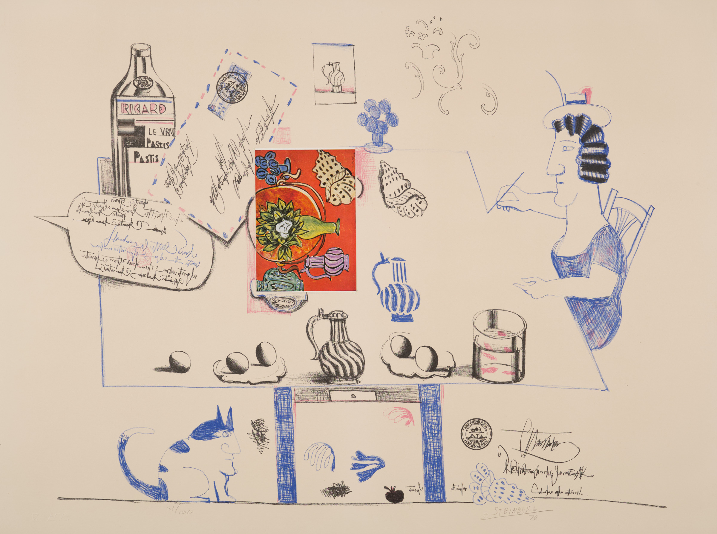 Matisse Postcard, plate 3 from the portfolio Six Drawing Tables