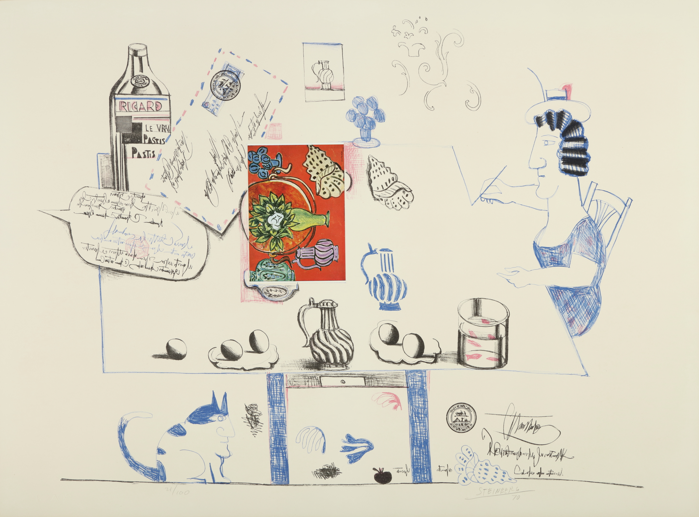 Matisse Postcard, plate 3 from the portfolio Six Drawing Tables