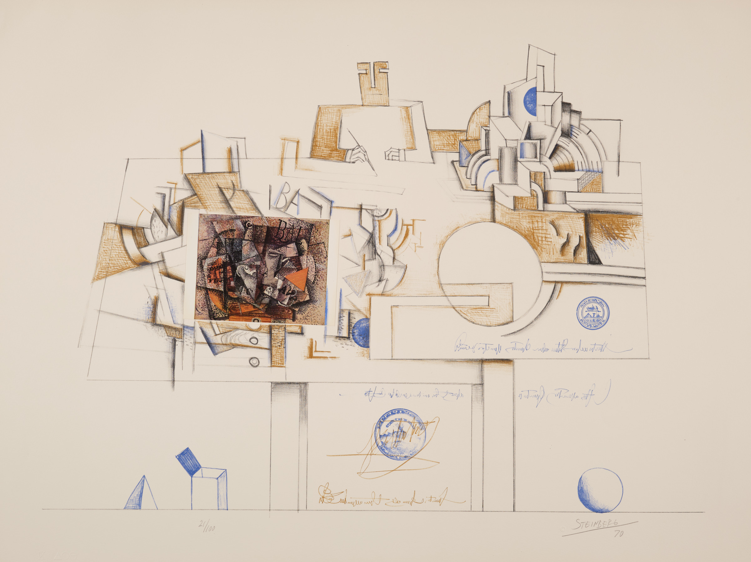 Braque Postcard, plate 4 from the portfolio Six Drawing Tables