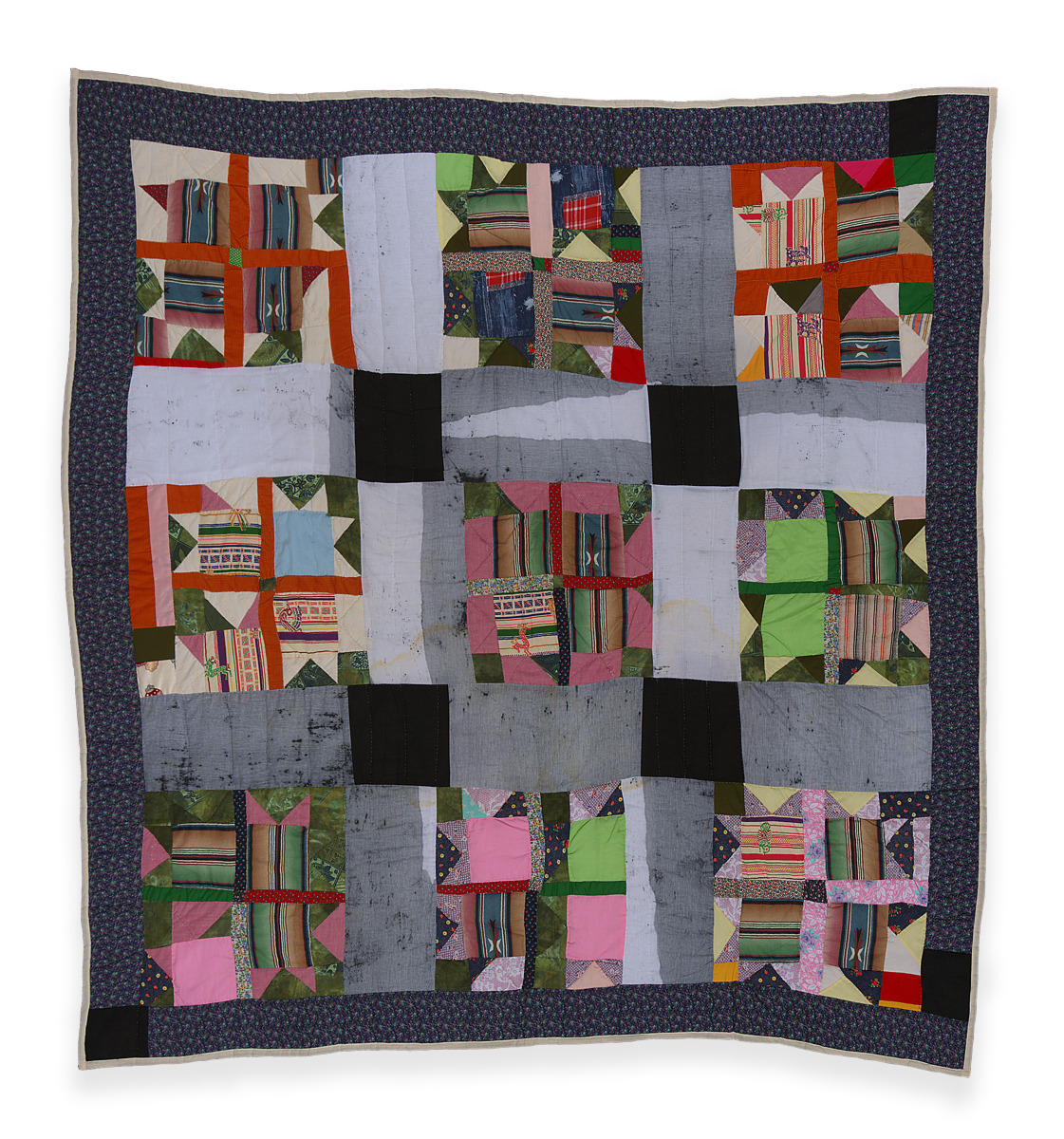 “Cross In Square” And “Bear Paw”—Nine-Block Variation