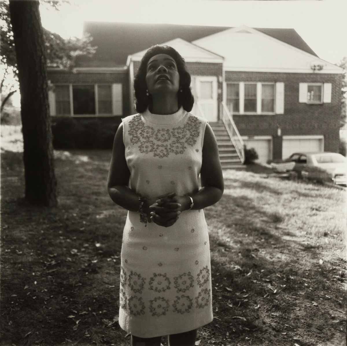 Mrs. Martin Luther King Jr. on Her Front Lawn, Atlanta, Ga.