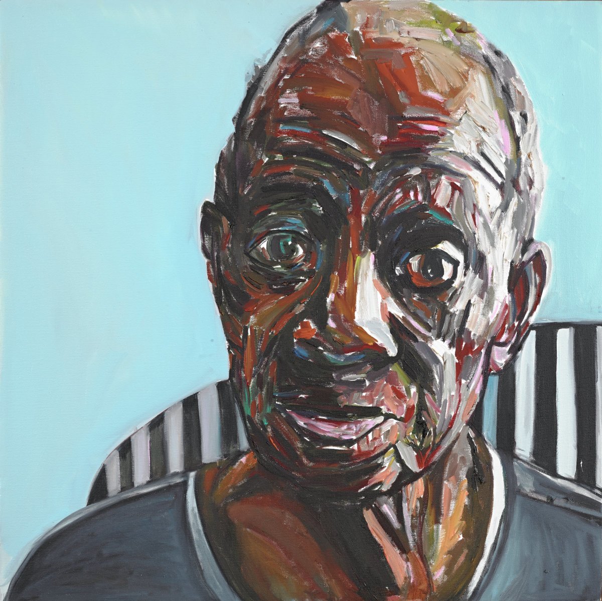 Daddy in a Striped Chair