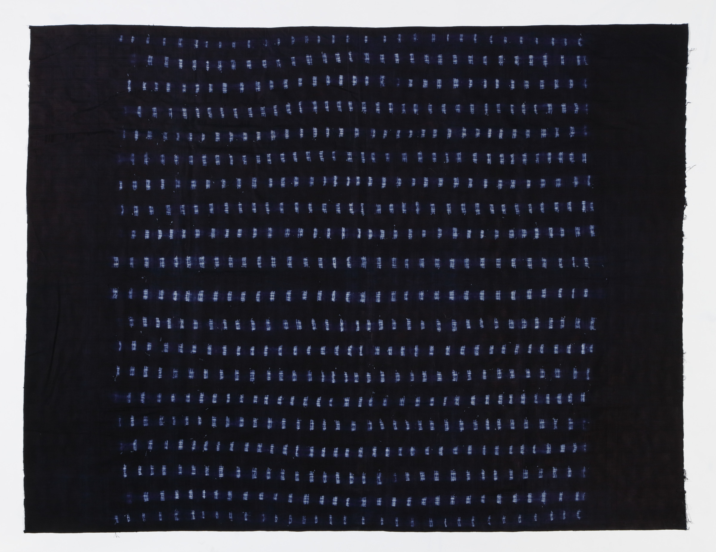 17/6 Indigo damask with small rectangle stripes