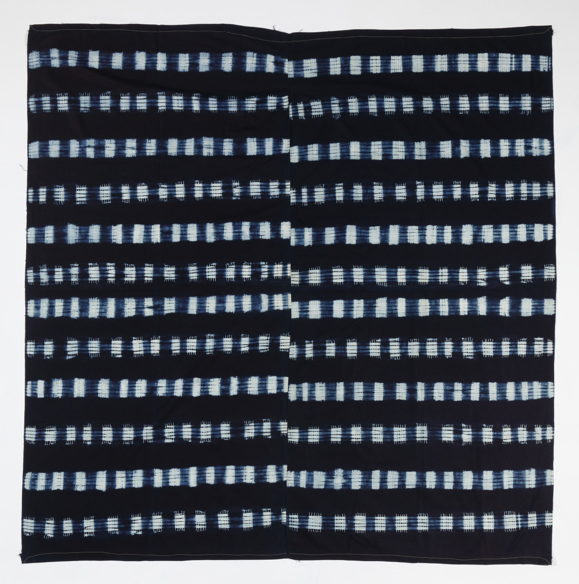 NW32 indigo adire wrapper cross-hatches