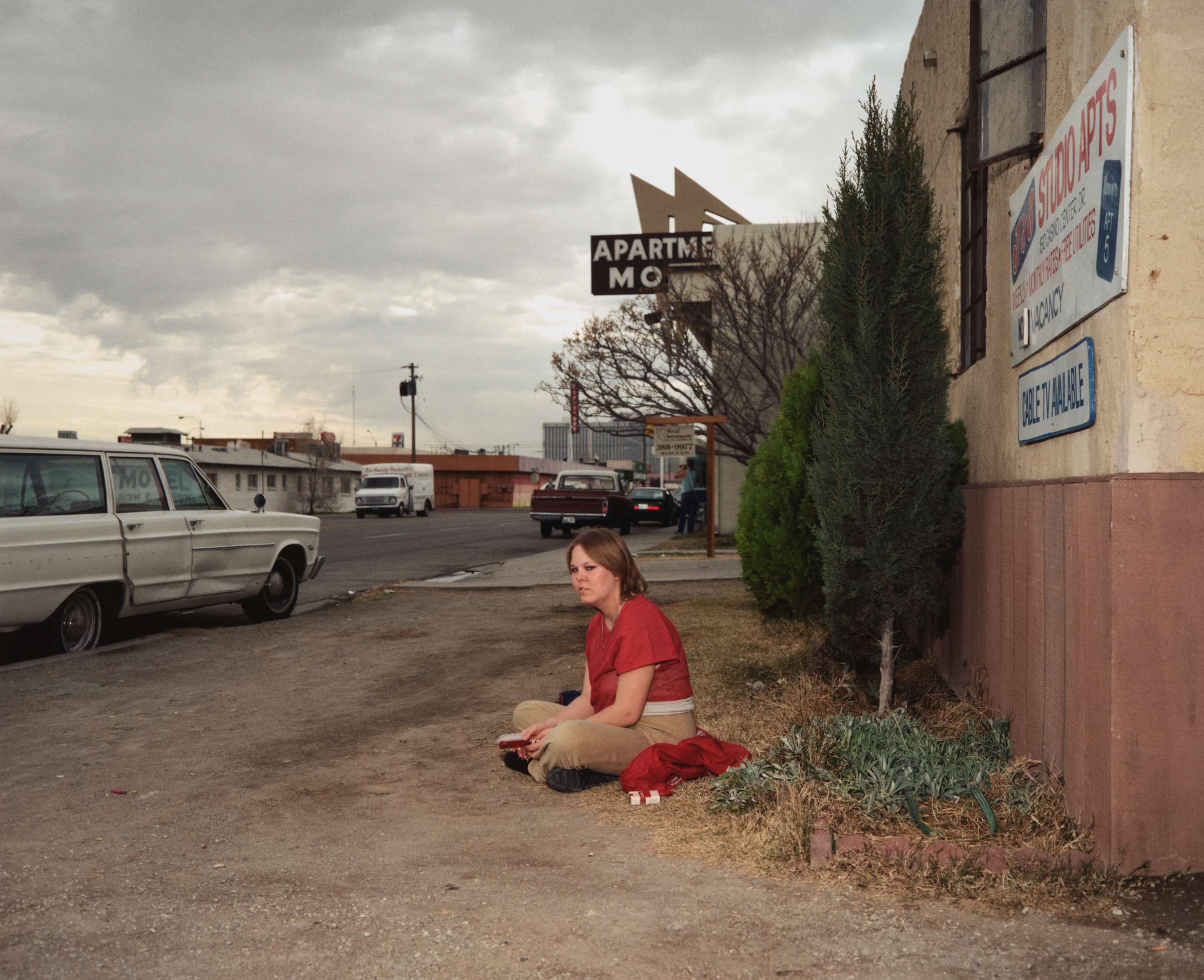 Cross-legged Girl, Motel, Las Vegas