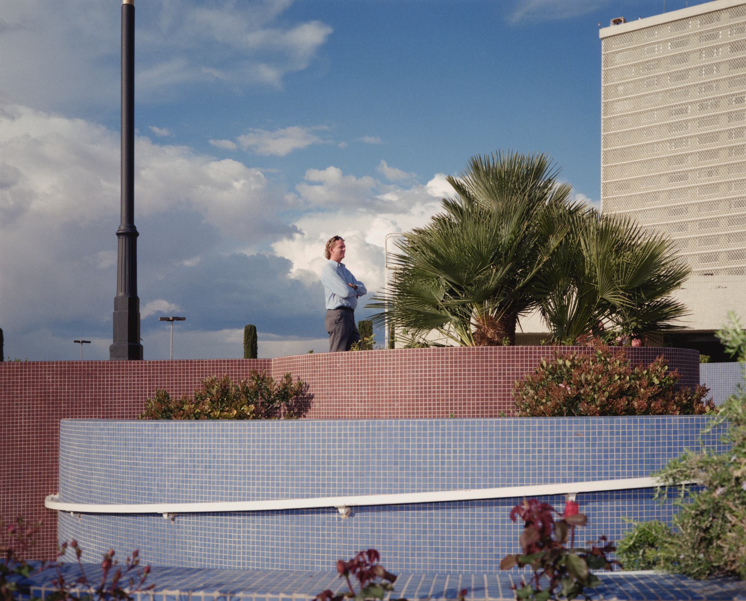 Man, Red Blue Tile, Caesar’s Palace Pool, Las Vegas