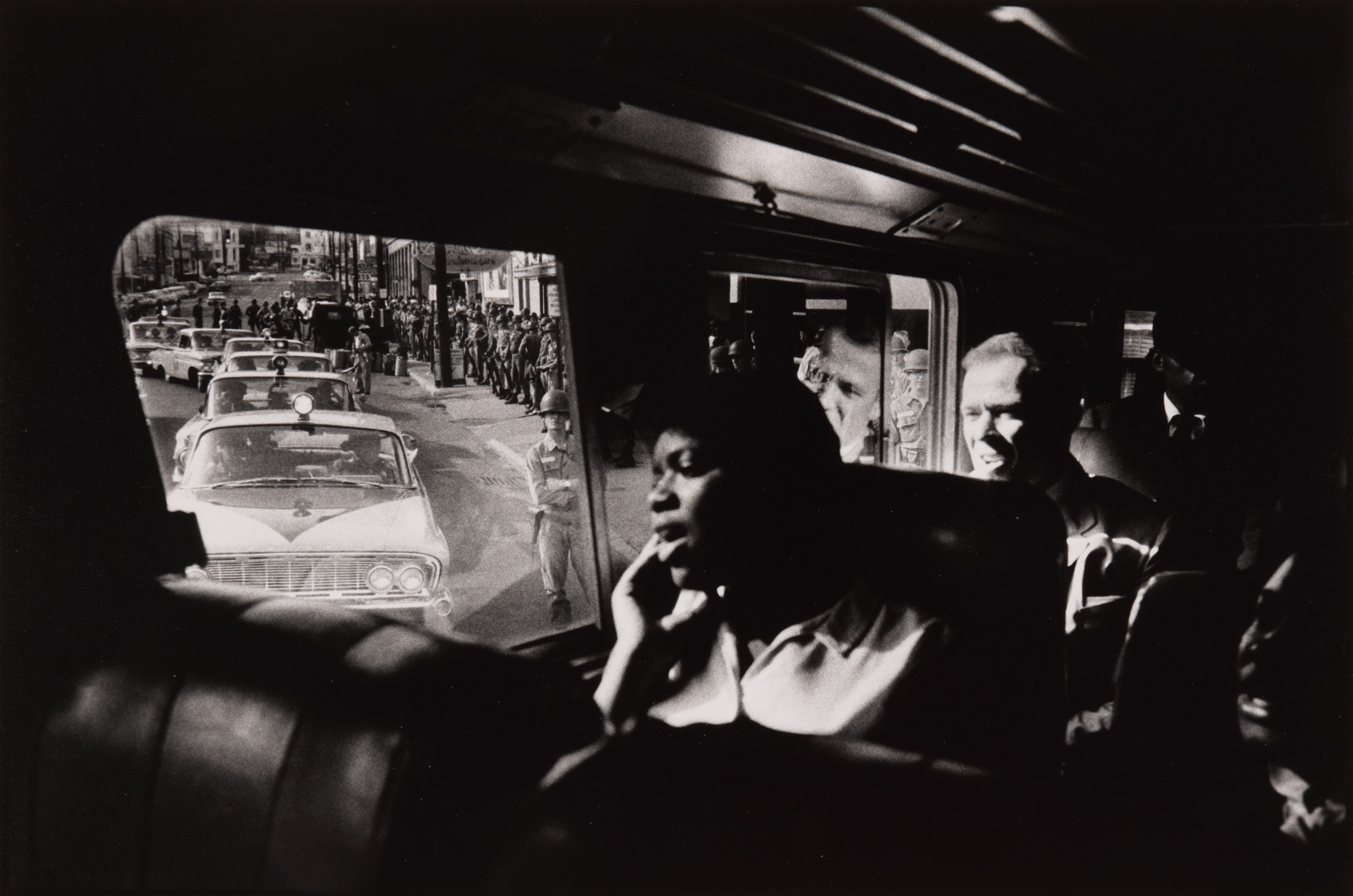 National Guard Soldiers Escort the Freedom Riders Along their Ride from Montgomery to Jackson, MIssissippi, from the series Time of Change