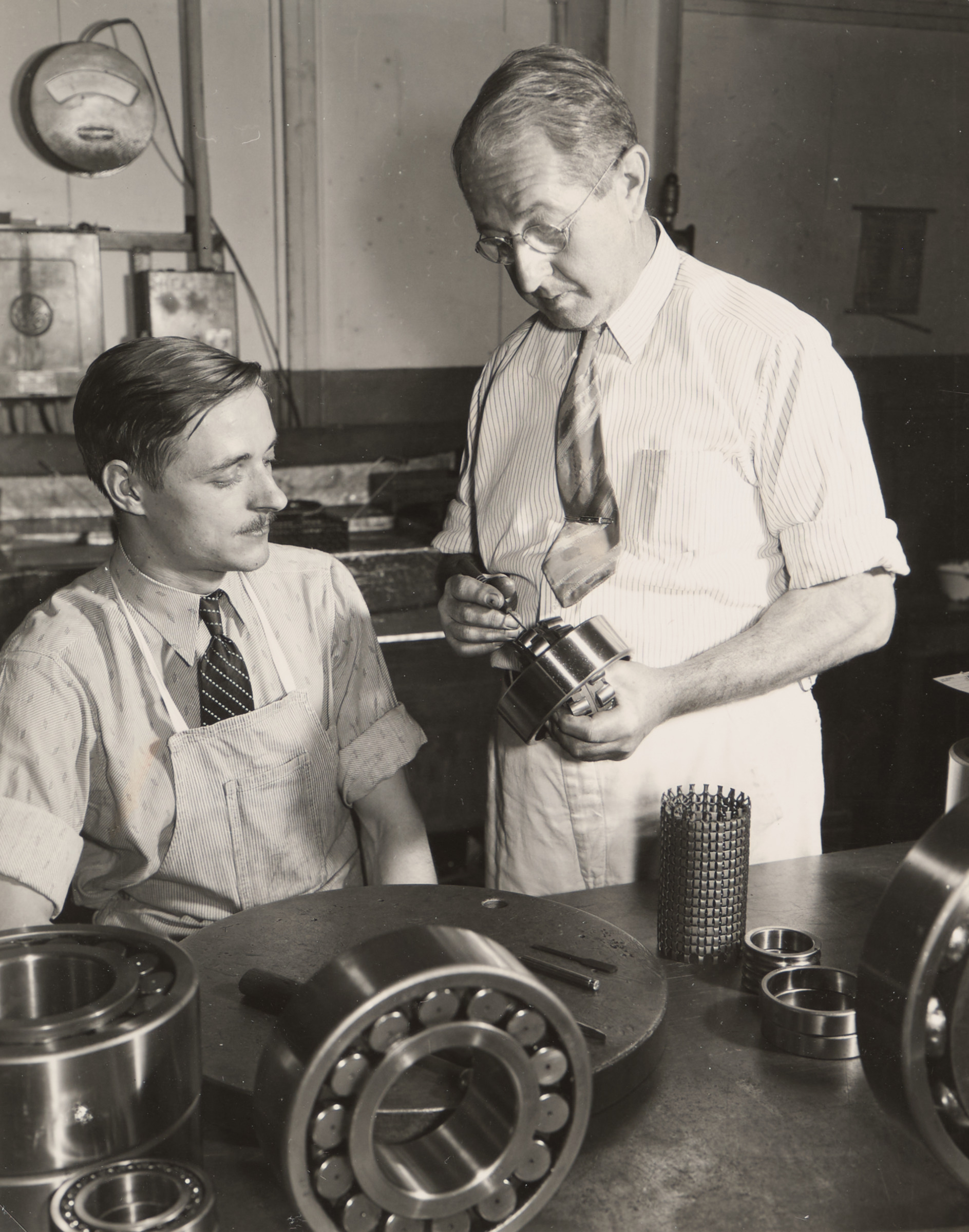 Worker demonstrating technique