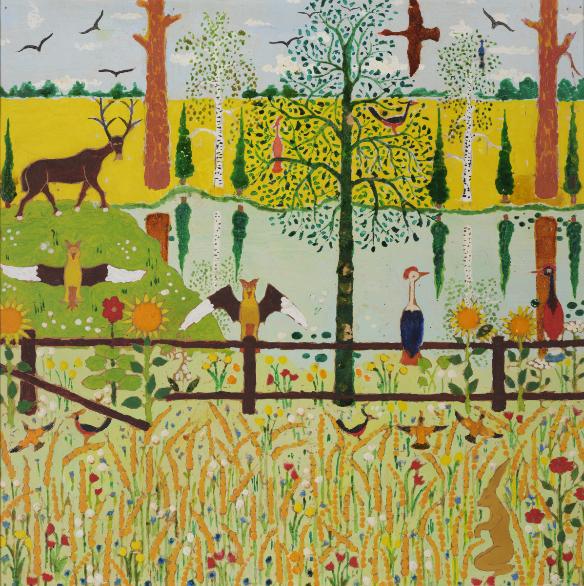 Unitiled (Fowl on a Fence)