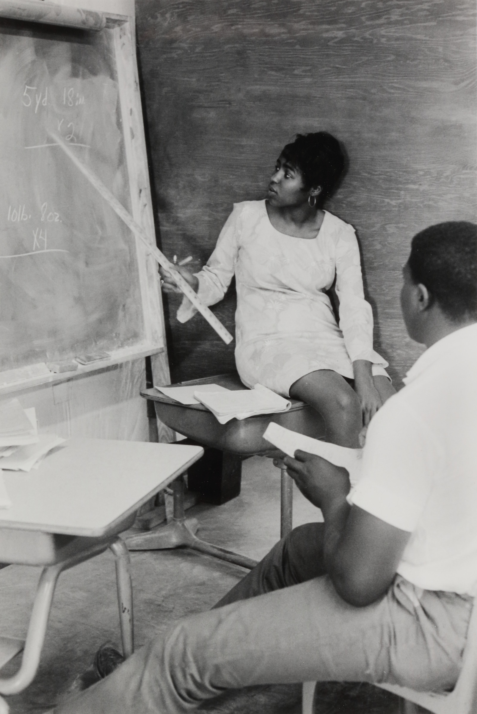 Adult education program, mathematics class, Tufts-Delta Health Clinic, Mound Bayou, Mississippi
