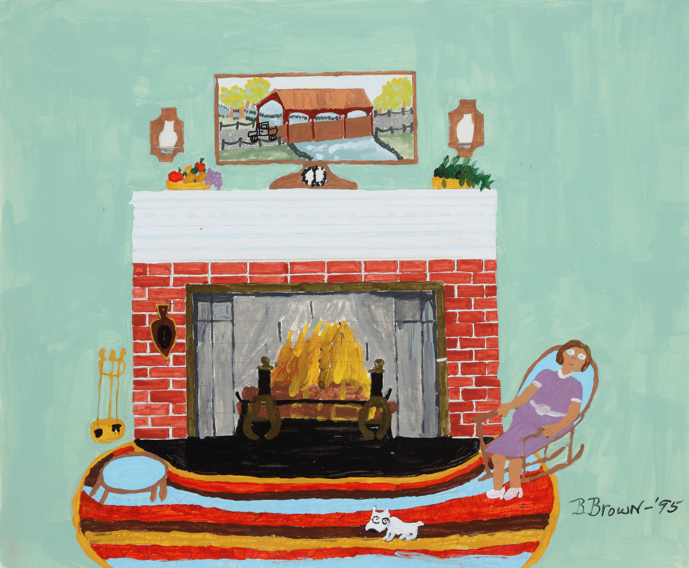 Untitled (Self-portrait by the fire)