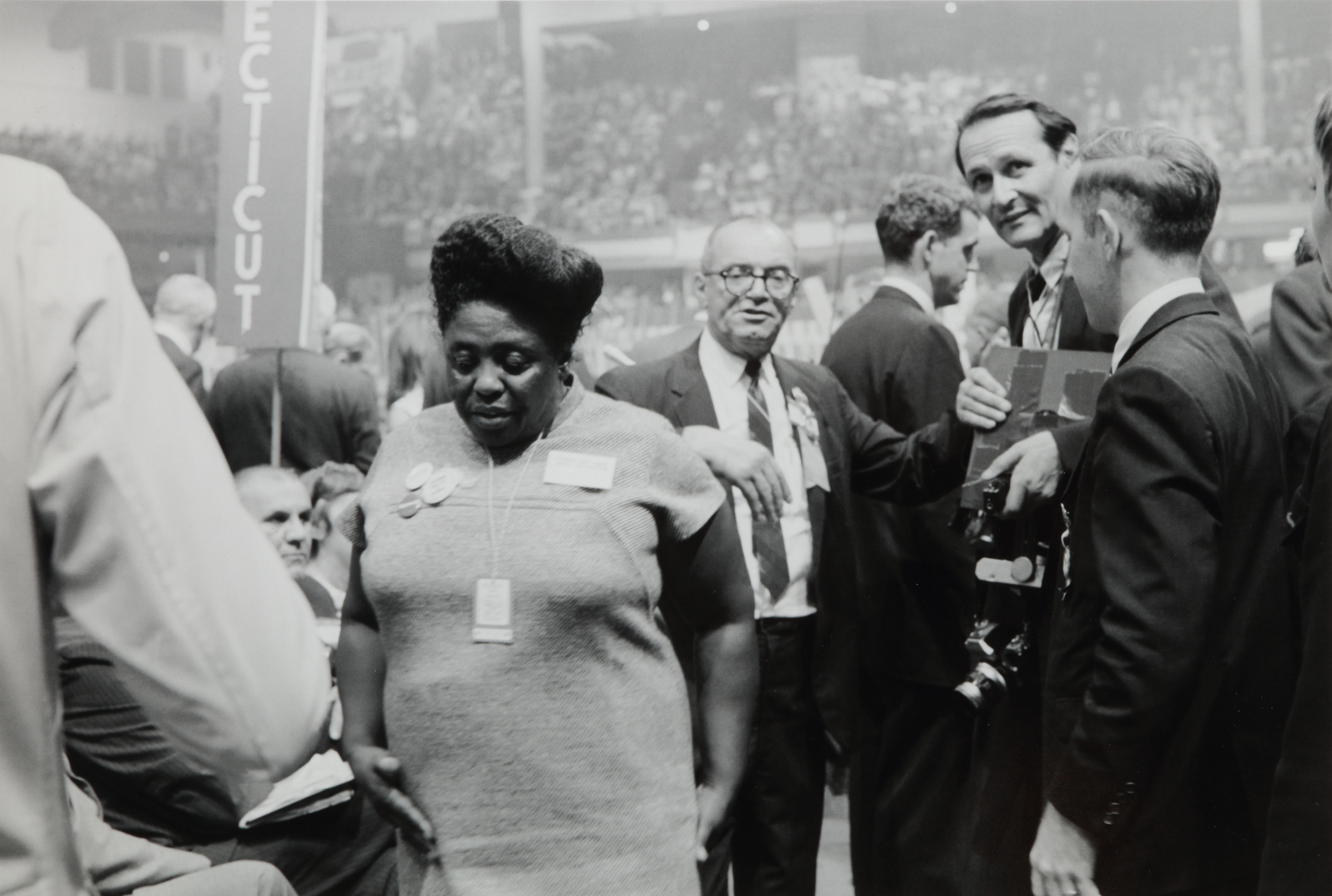 Fannie Lou Hamer, after speaking at the National Democratic Convention, Chicago, Illinois