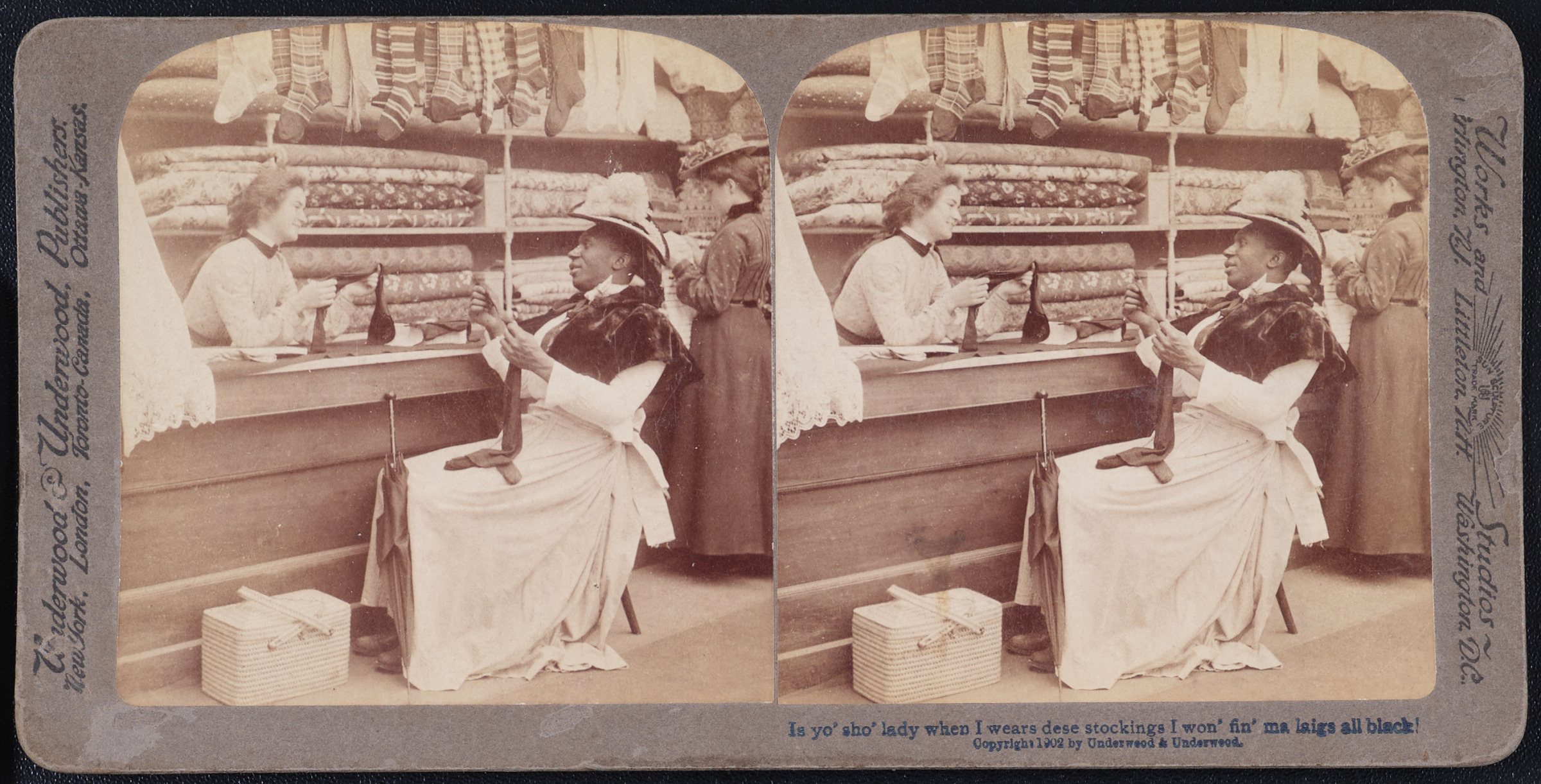 Is yo’ sho’ lady when I wears dese stockings I won’ fin’ ma laigs all black