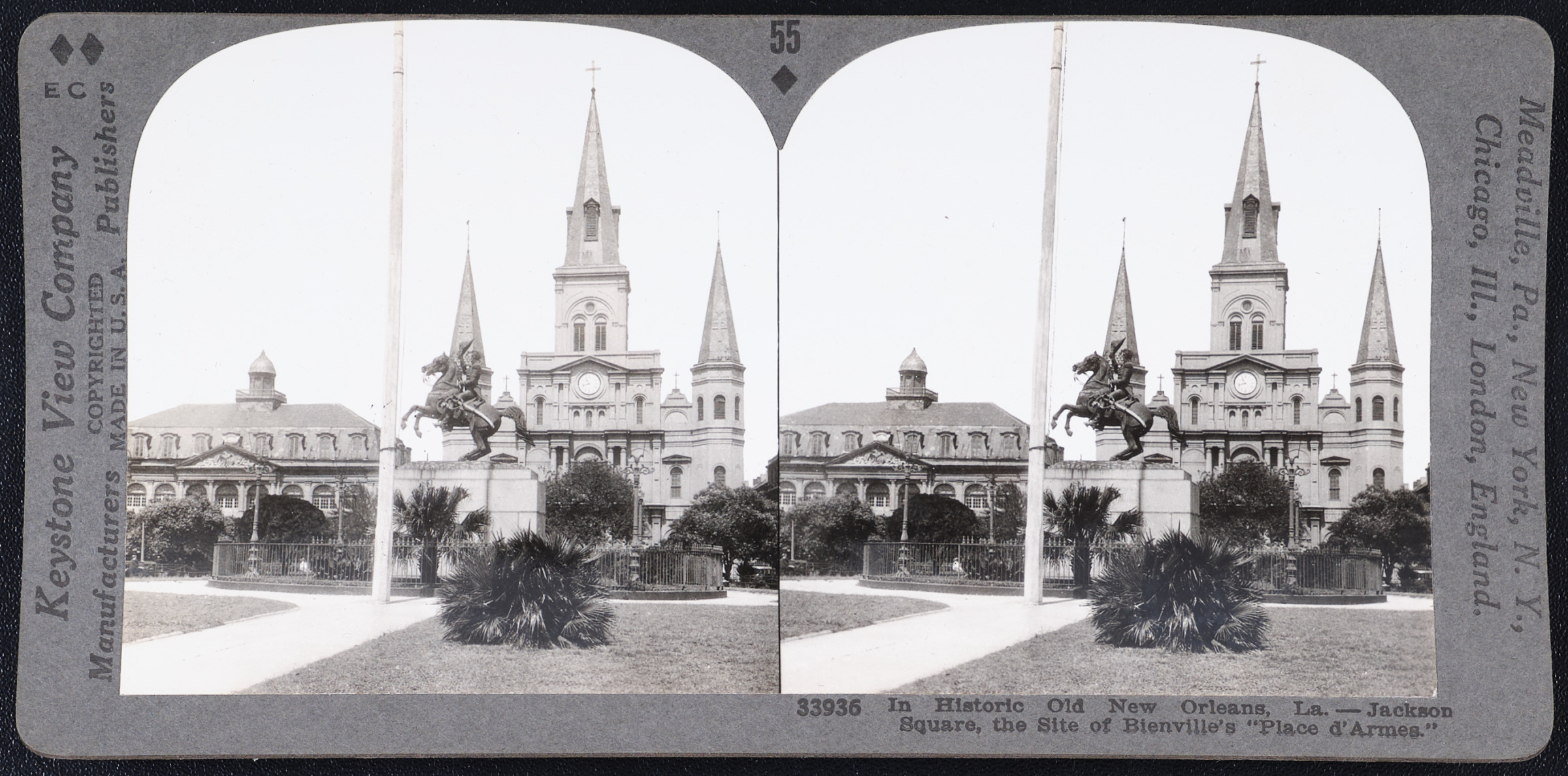 In Historic Old New Orleans, La. – Jackson Square, the Site of Bienville’s “Place d’Armes.”