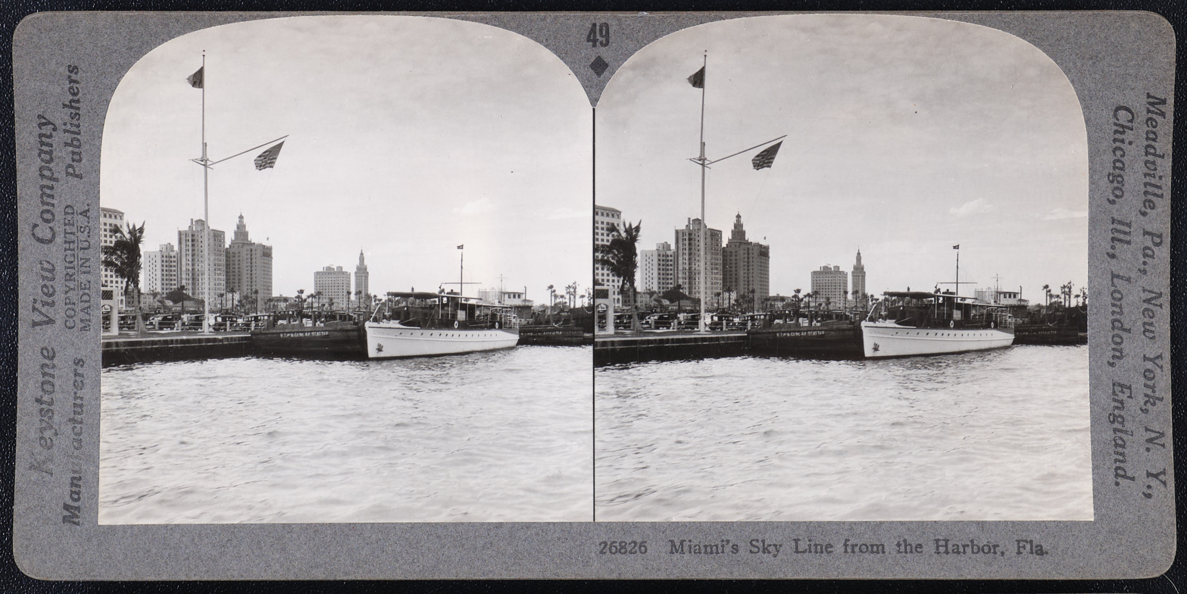 Miami’s Sky Line from the Harbor, Fla.