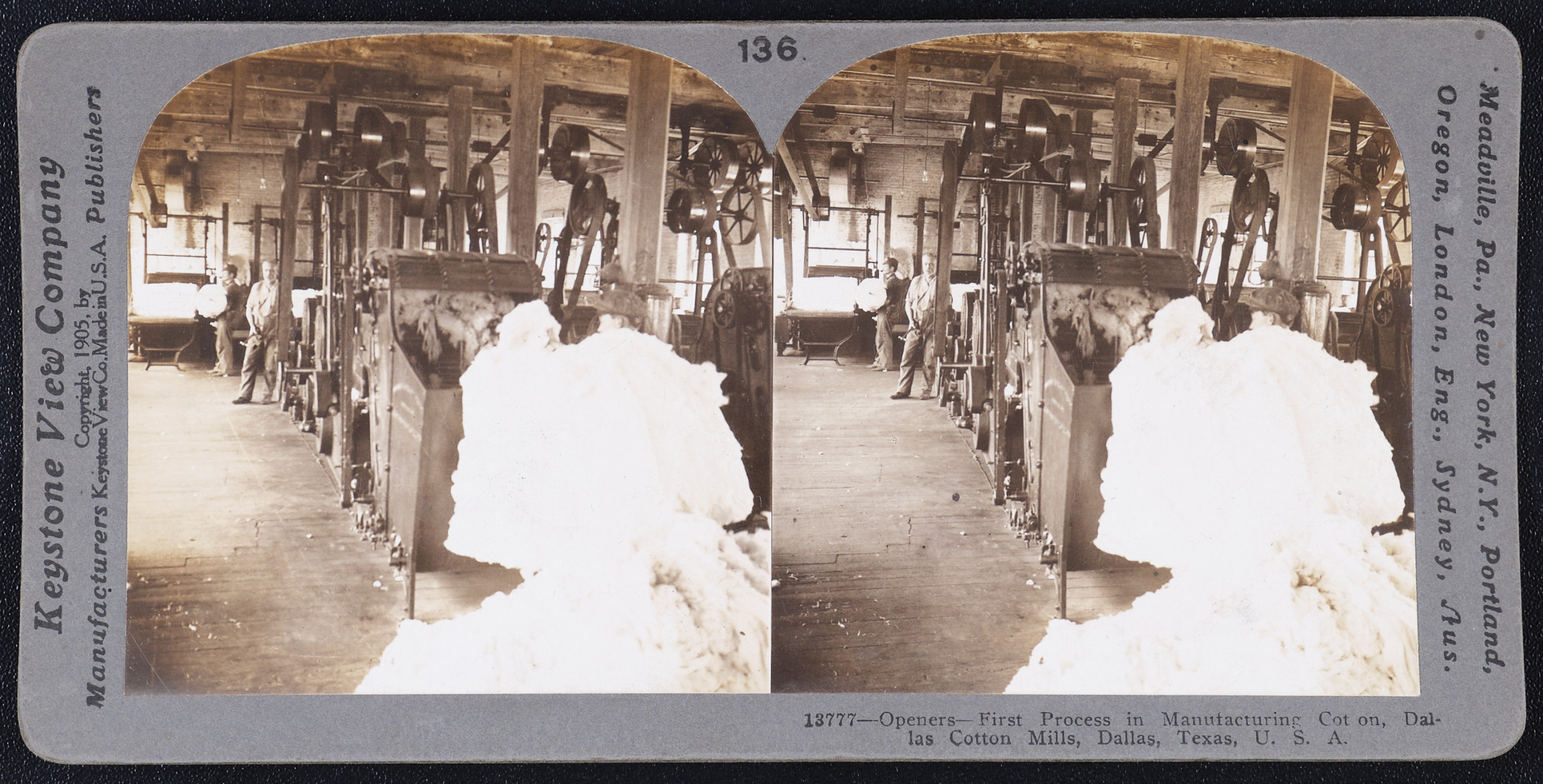 Openers – First Process in Manufacturing Cotton, Dallas Cotton Mills, Dallas, Texas, U.S.A.
