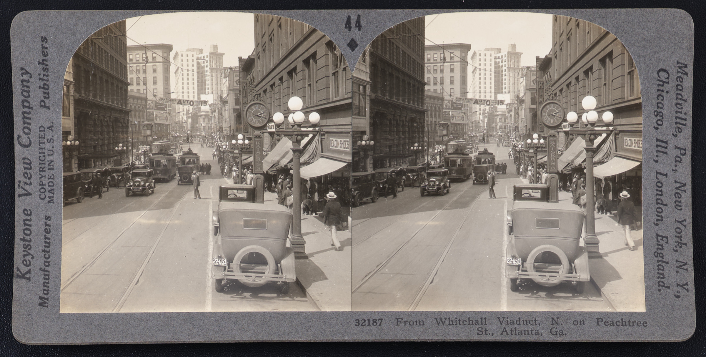 From Whitehall Viaduct, N. on Peachtree St, Atlanta, Ga.
