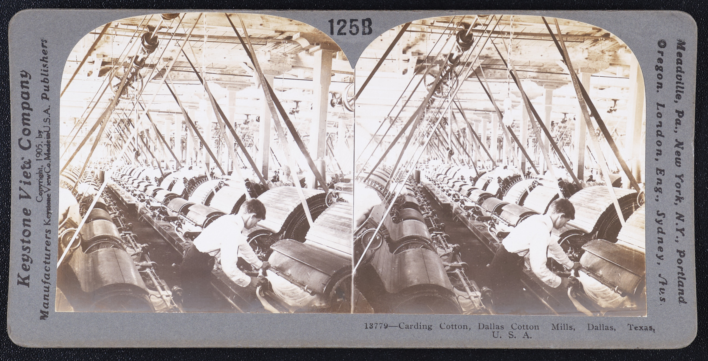 Carding Cotton, Dallas Cotton Mills, Dallas, Texas, U.S.A.