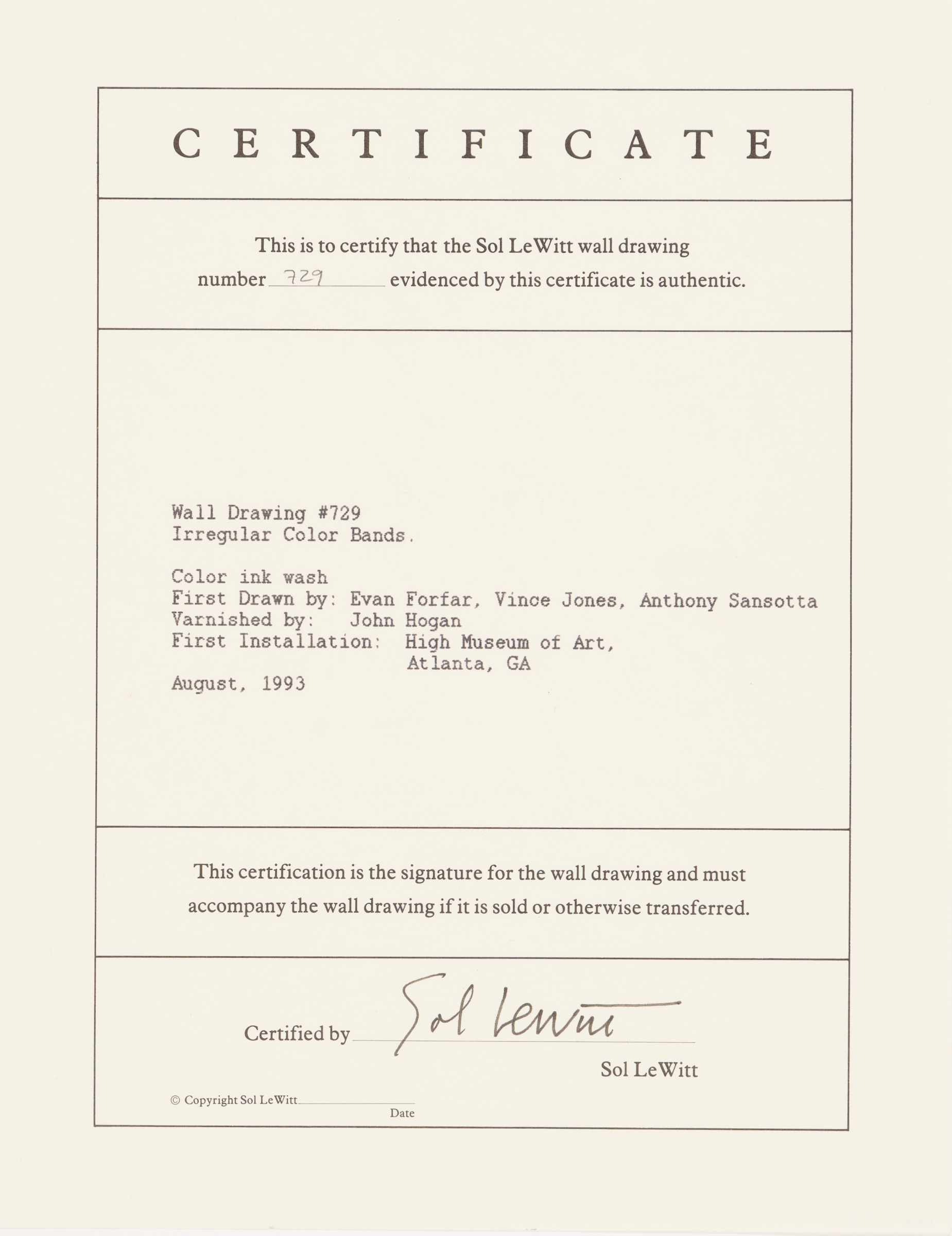 Wall Drawing #729, Irregular Color Bands