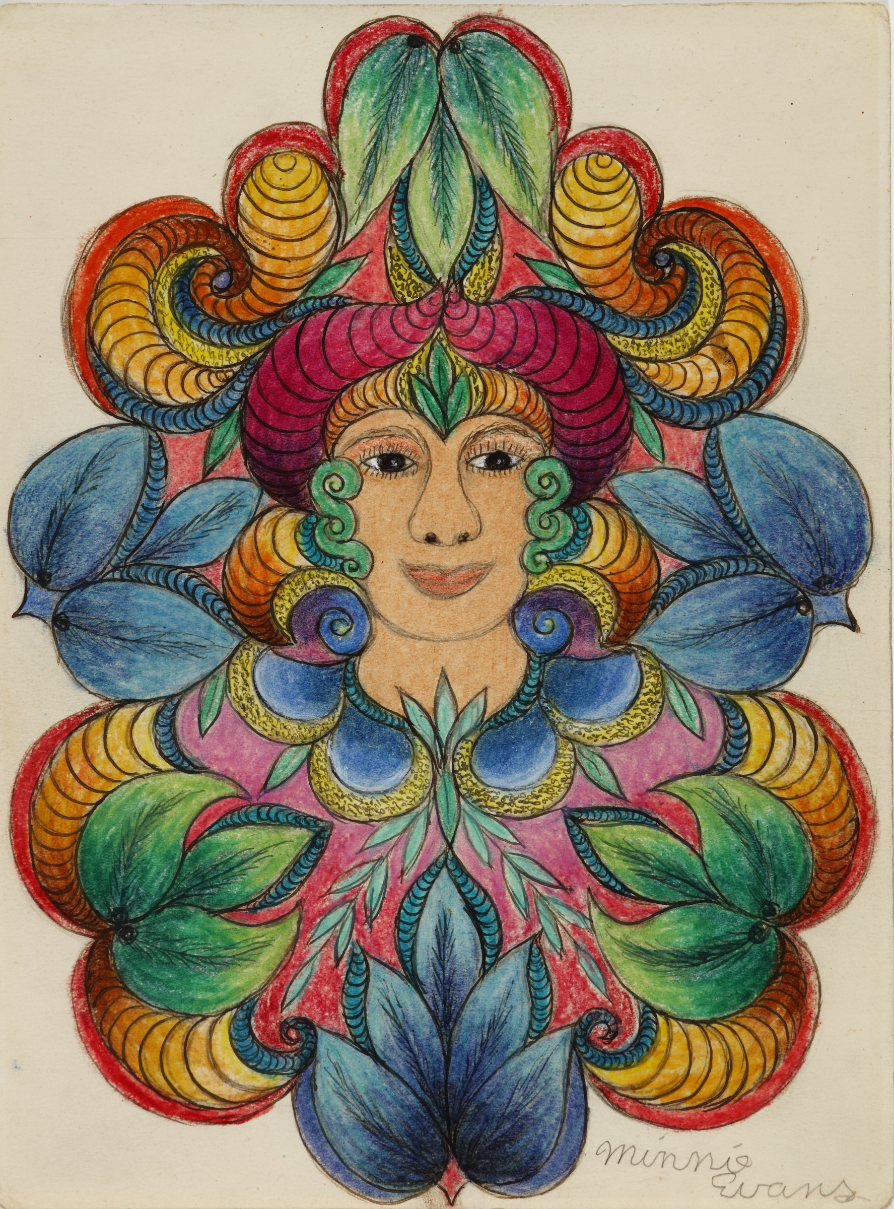 Untitled (Face Surrounded by Foliage)