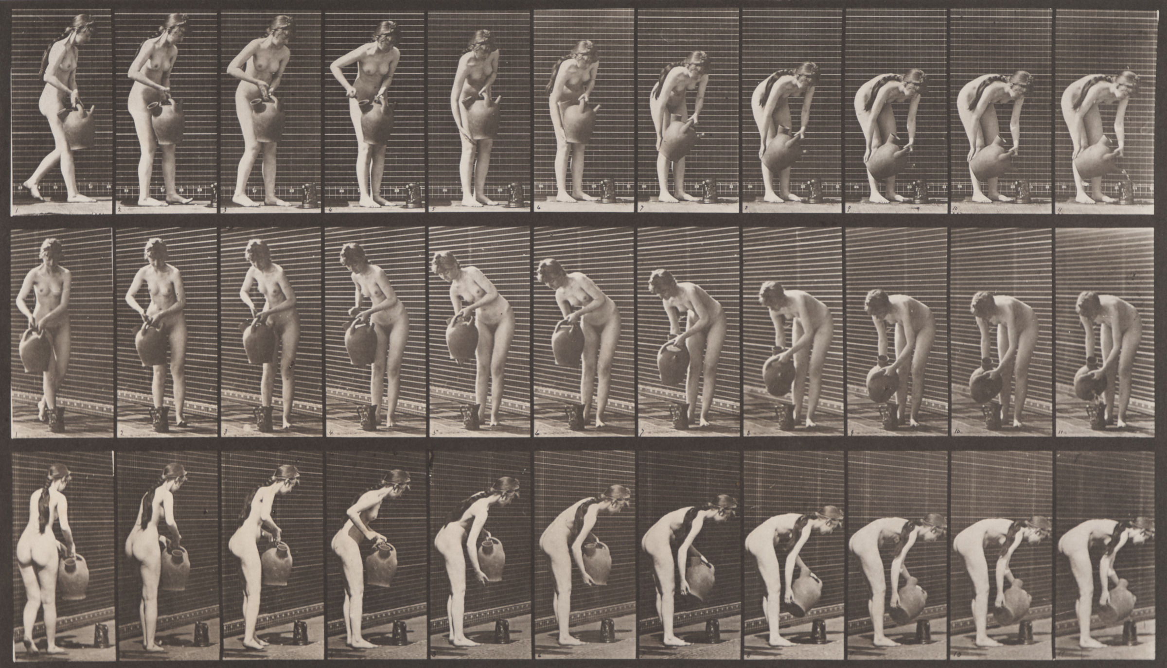 Woman Filling a Pitcher from a Water Jar (Plate 447 from the series Animal Locomotion)